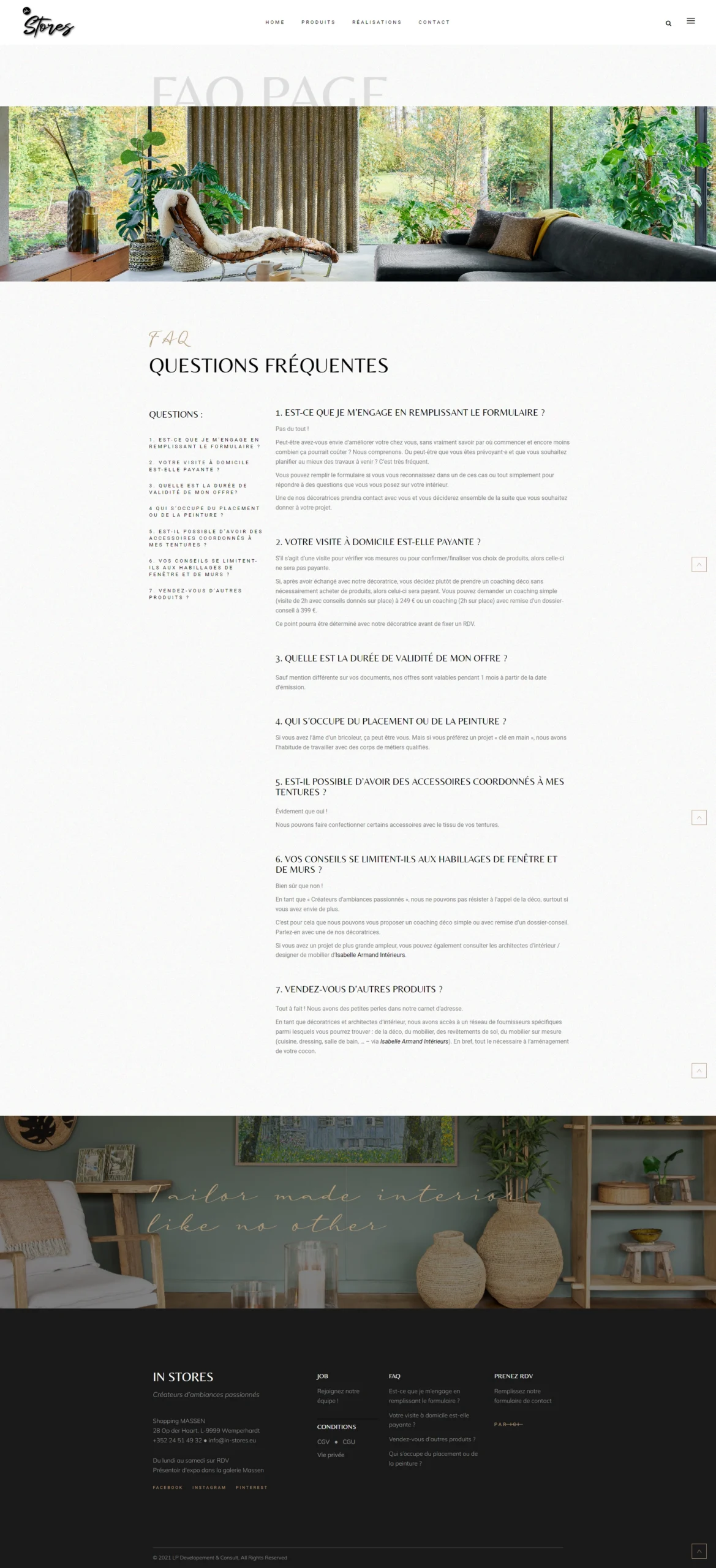 In Store page FAQs