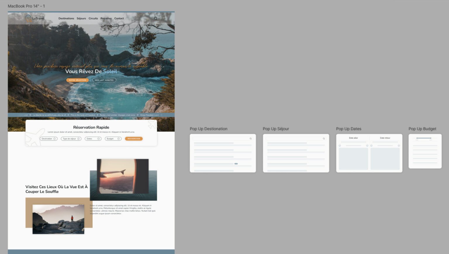 Projet LaTravel : Frames