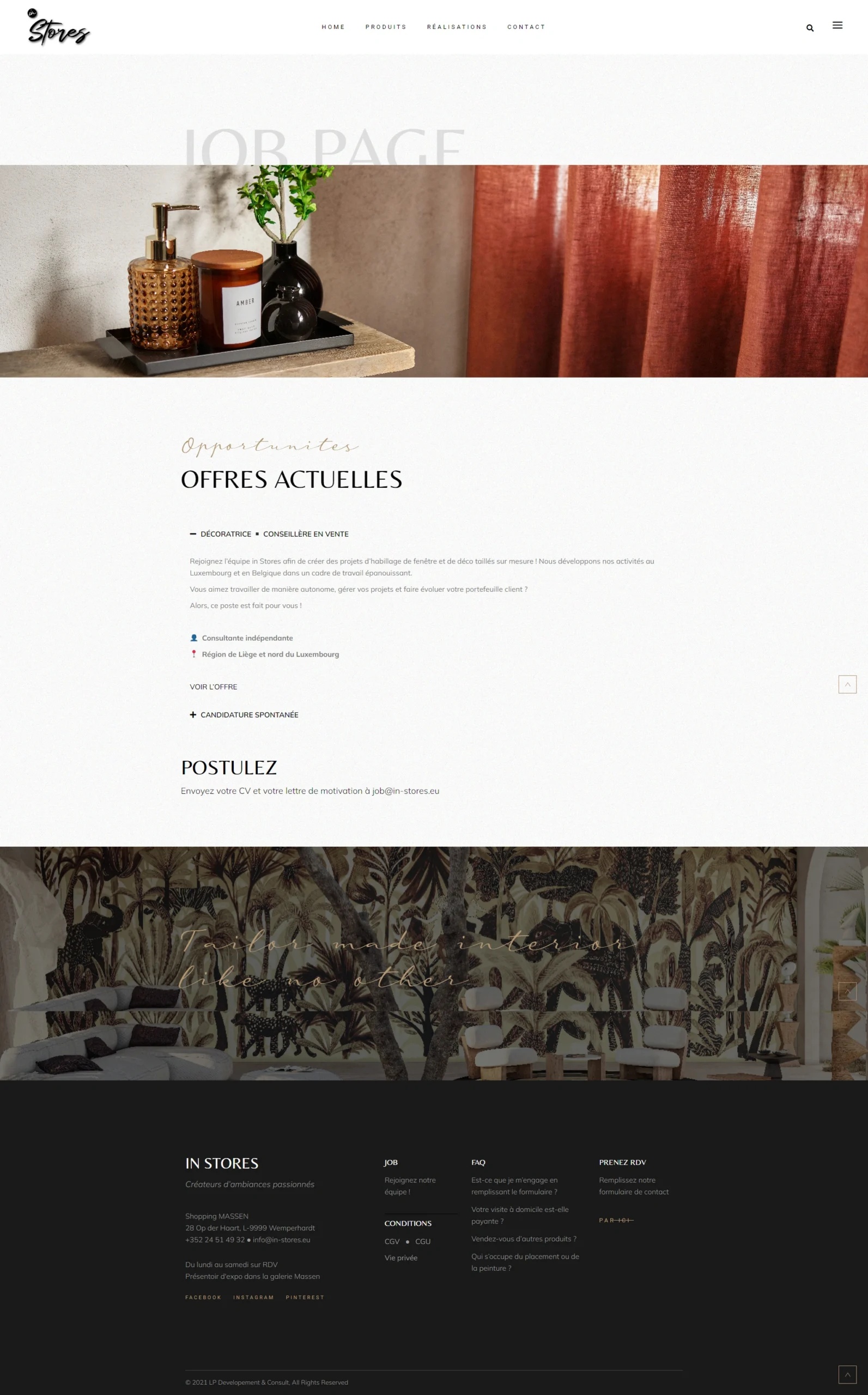 In Store page Job