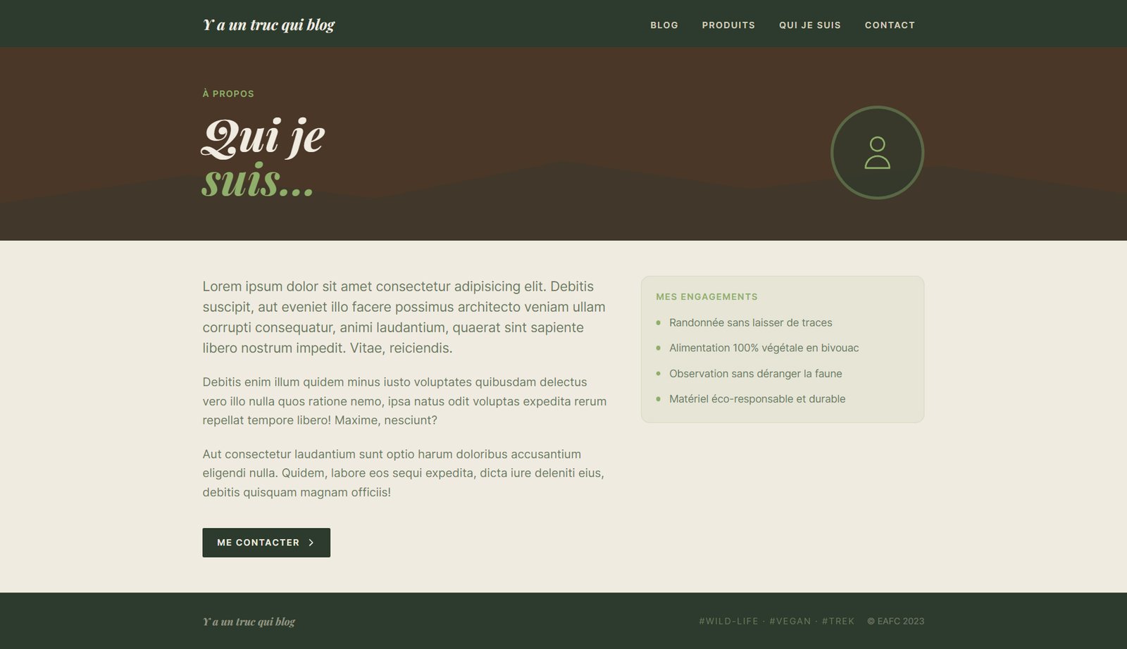 Projet Laravel/Voyager page à propos