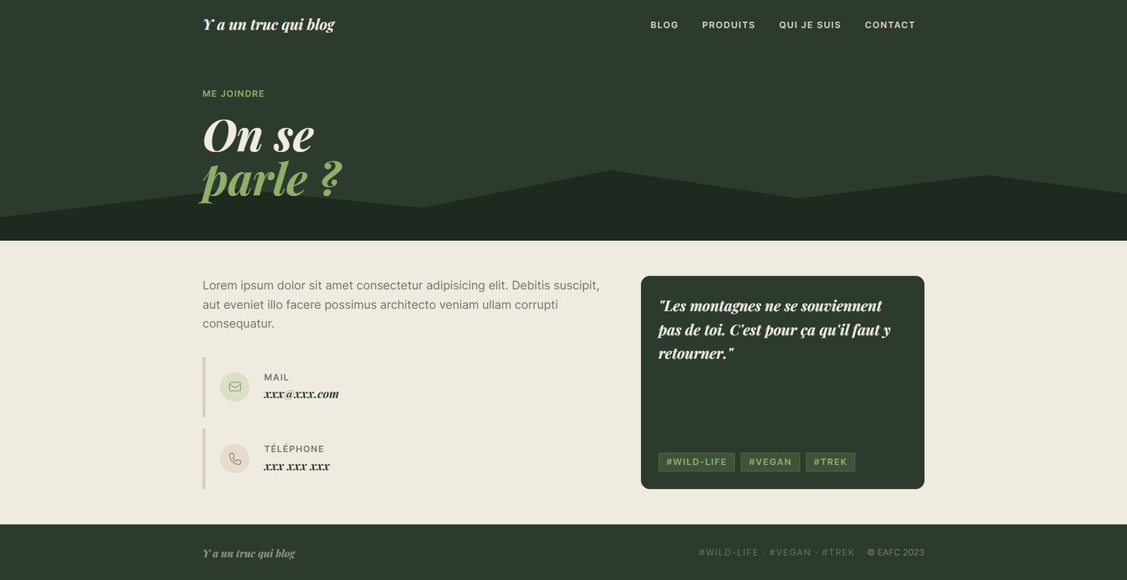 Projet Laravel/Voyager page contact