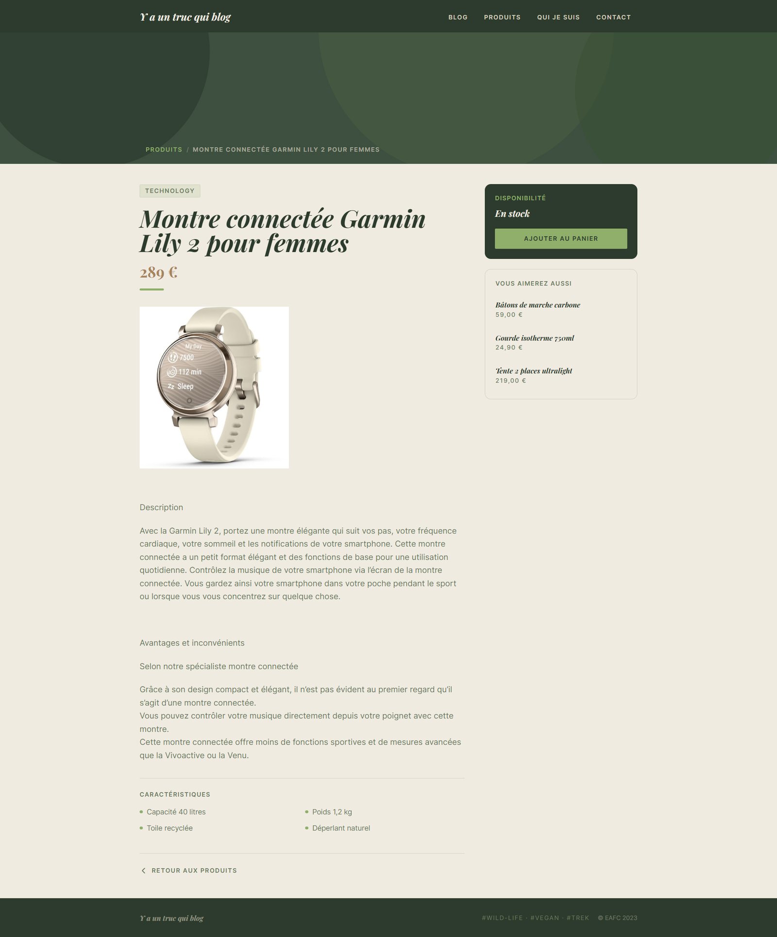 Projet Laravel/Voyager page produit