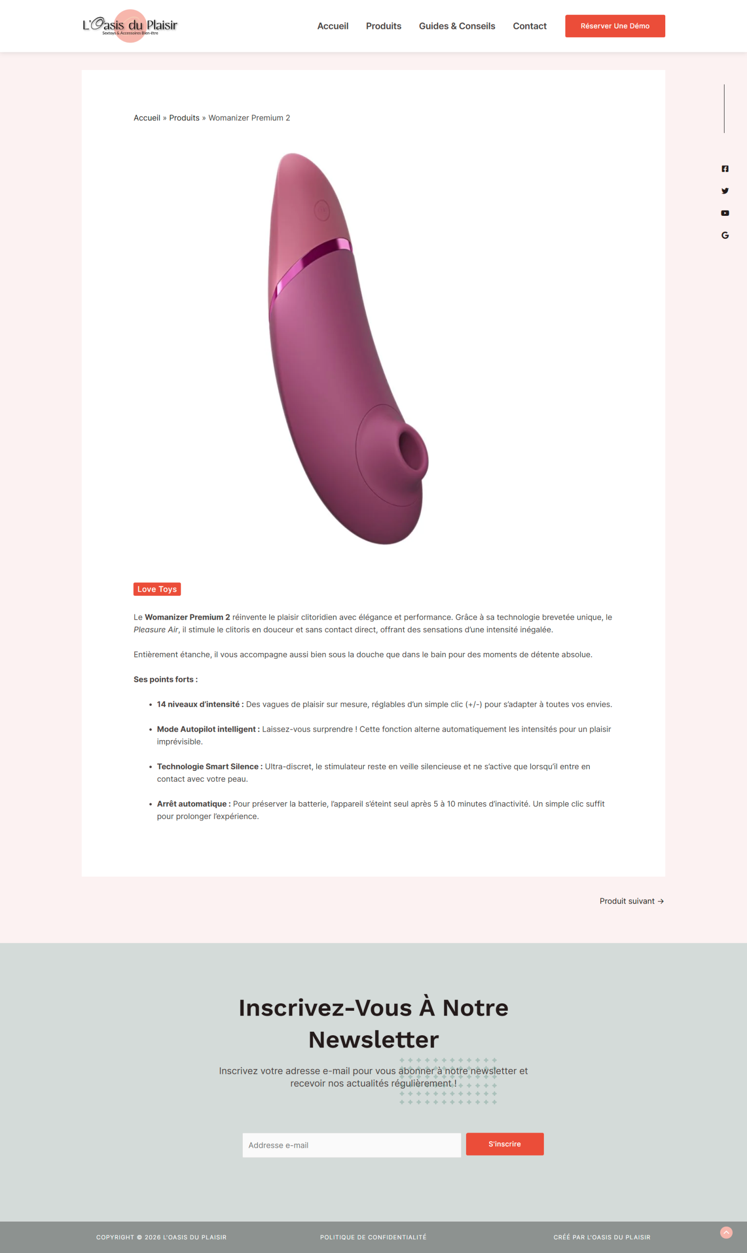 Oasis du Plaisir page Womanizer