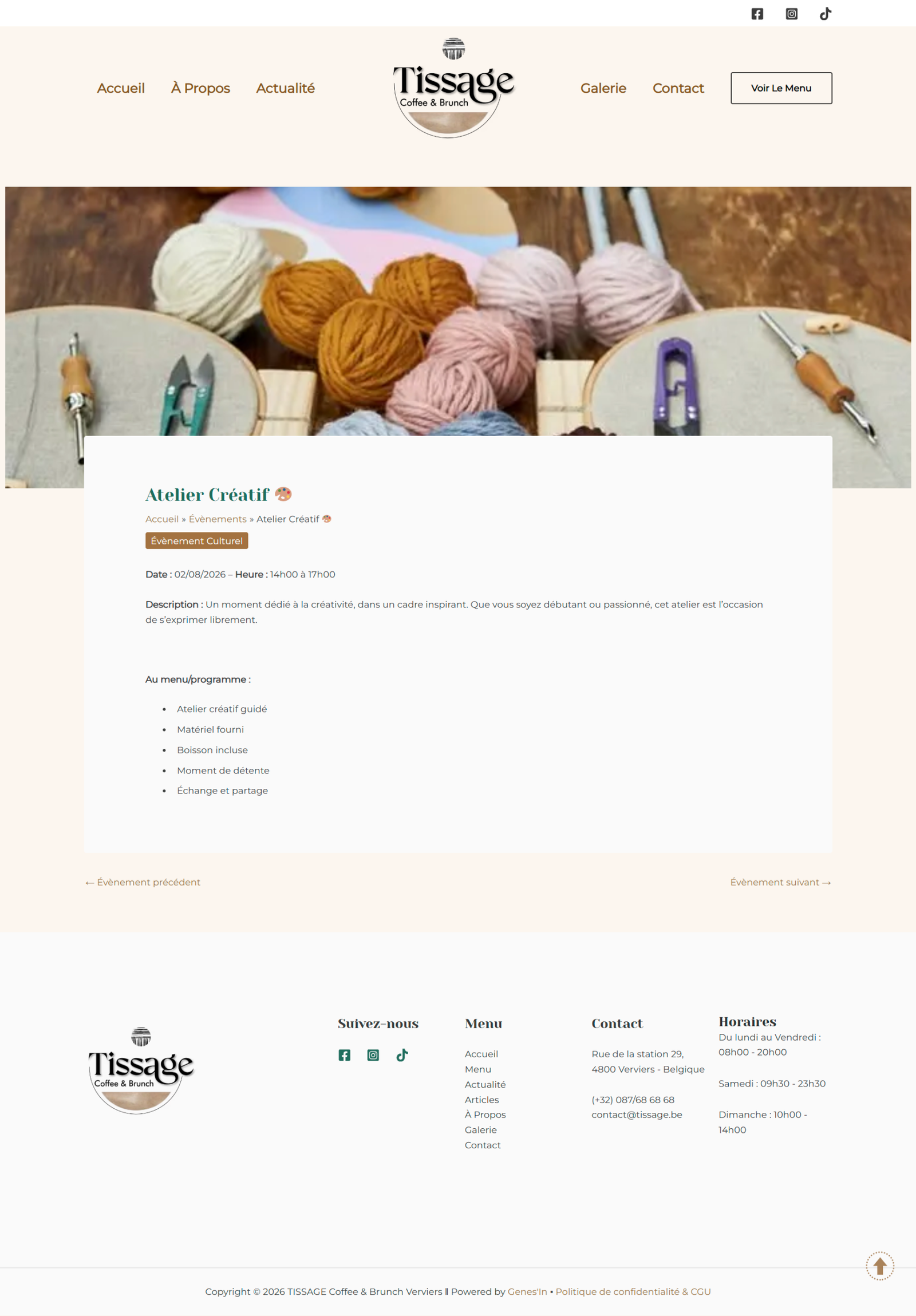 Tissage - page évènements